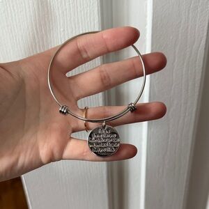 Silver Inspirational Bangle Bracelet